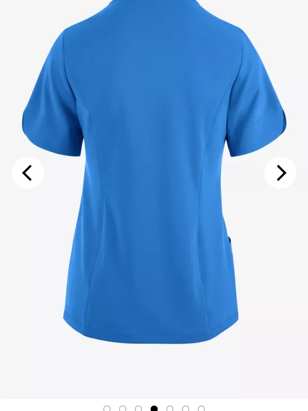 Women’s Short-Sleeve Notch Neck Medical Top in Bright Blue - Picture 2 of 5